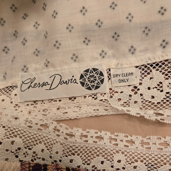 Chessa Davis Vintage 70s Maxi Skirt Velvet Lace Sz XL - Picture 4 of 6